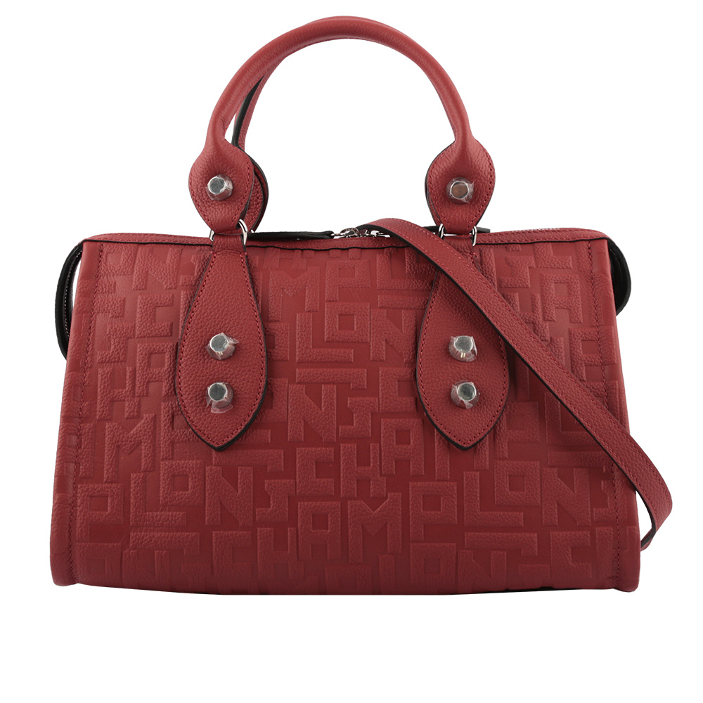 【LONGCHAMP】LA VOYAGEUSE LGP 壓印牛皮手提斜背二用包