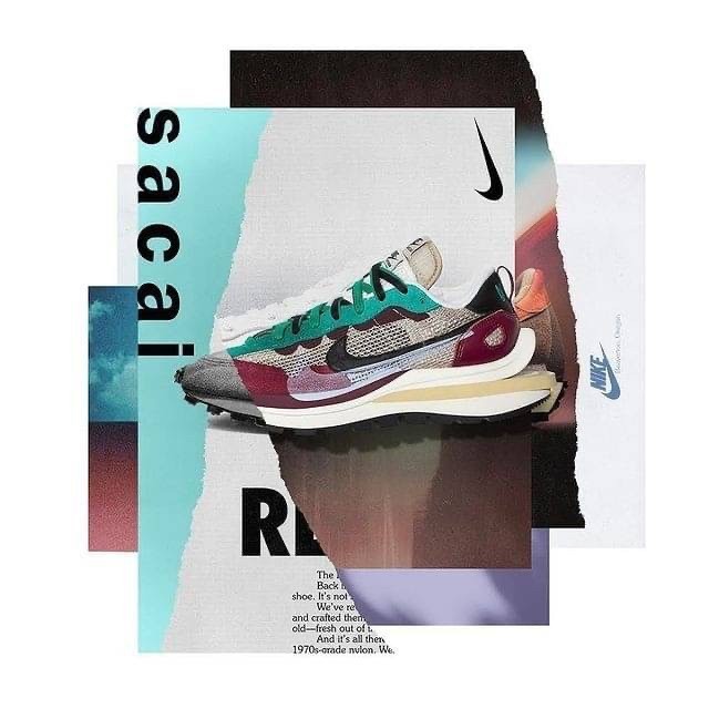 Sacai x Nike Vaporwaffle 2.0 紫色 紫綠