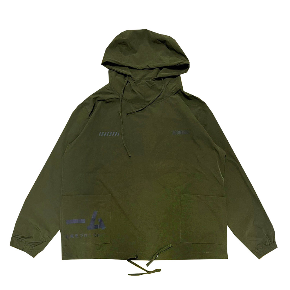 XCTRL 警報注意風衣帽T-綠