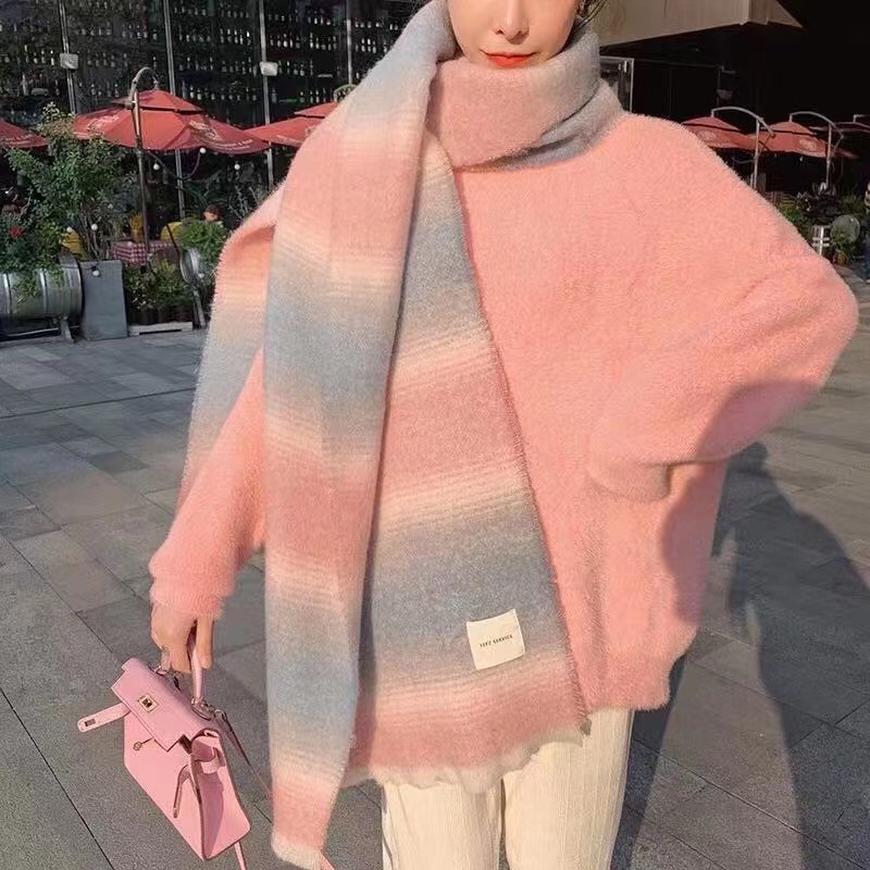 渲染漸層海毛圍巾/三色