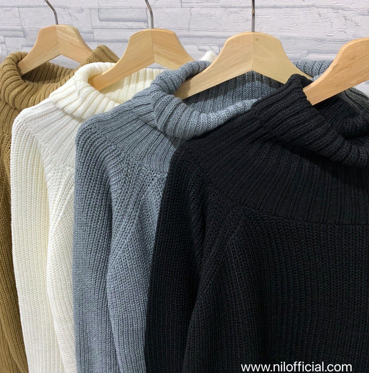 秋冬爆款 韓國高領針織毛衣 高領毛衣 四色