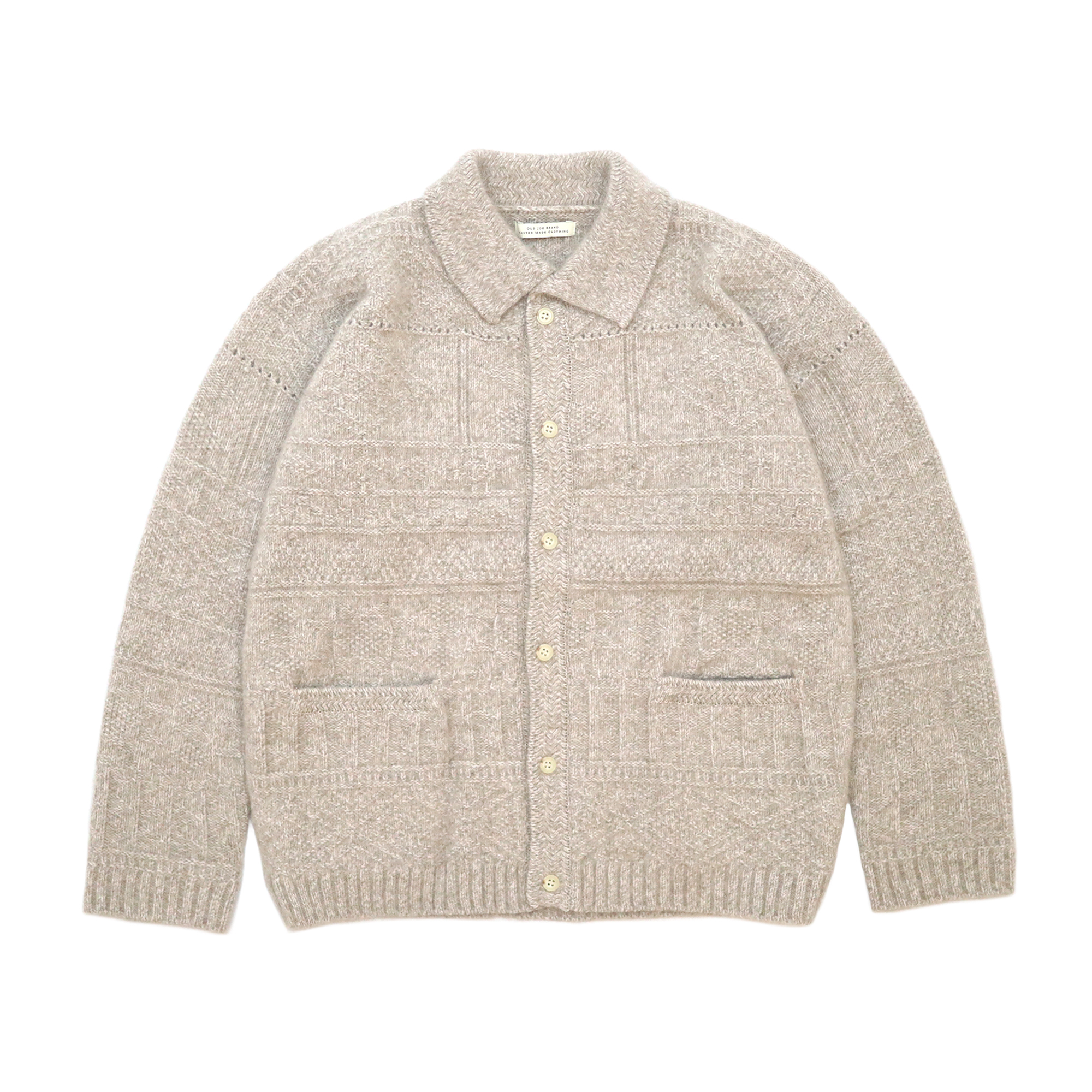 Old Joe Brand - Racoon Guernsey Buttoned Sweater (Fog)