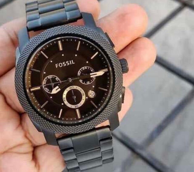 【FOSSIL】三眼黑鋼帶男錶   FS4682  42mm 現代鐘錶