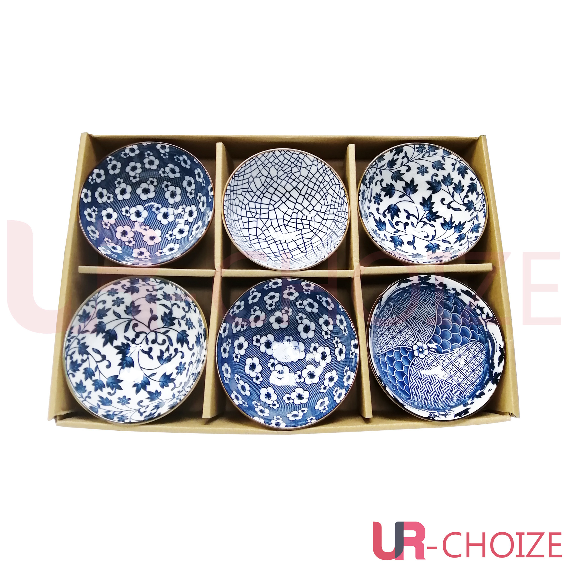 日式陶瓷碗 青花瓷碗 6個/盒裝