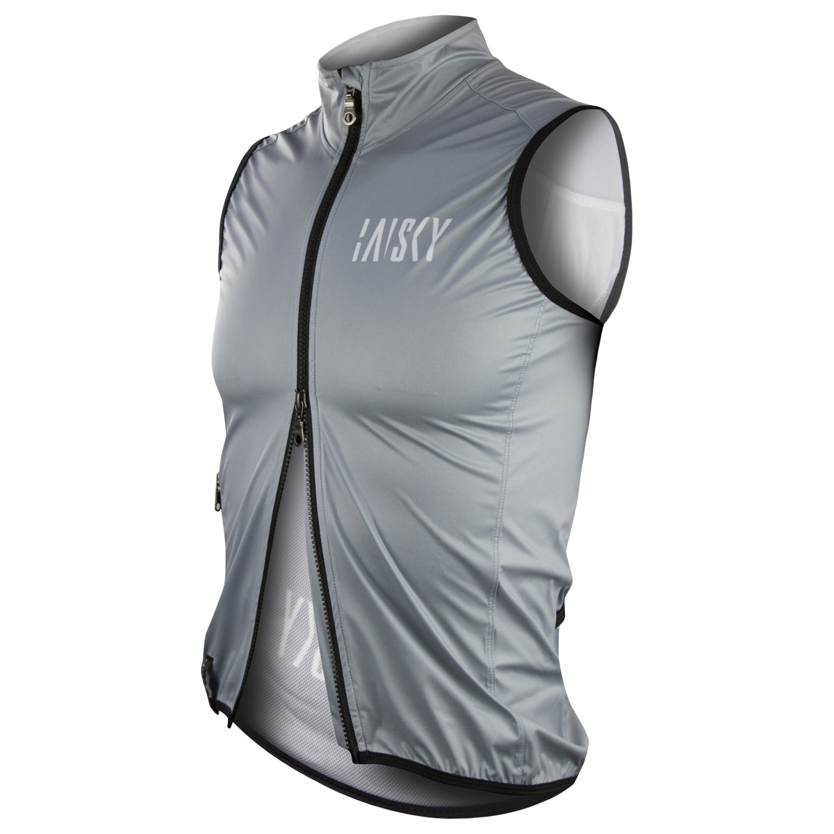 男款雙拉鍊防風背心 BK 灰