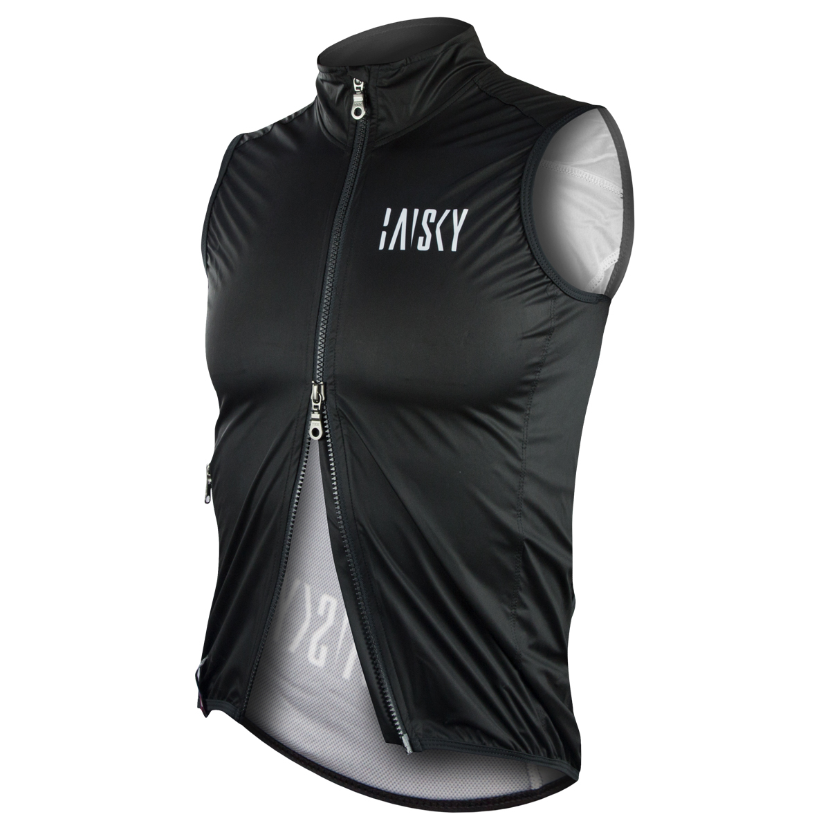 男款雙拉鍊防風背心 BK 黑