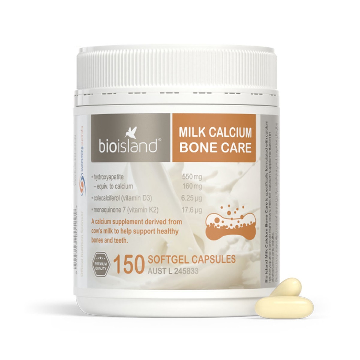 Bio Island - 天然液體牛乳鈣骨健康膠囊 150