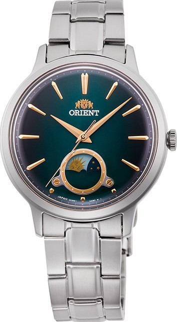 萬年鐘錶 - 東方錶  ORIENT   經典綠面月象機械女錶  RA-KB0005E  錶徑 34.3mm