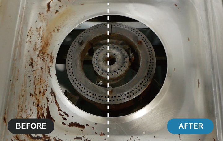 輕鬆去除廚房油污  前後狀態