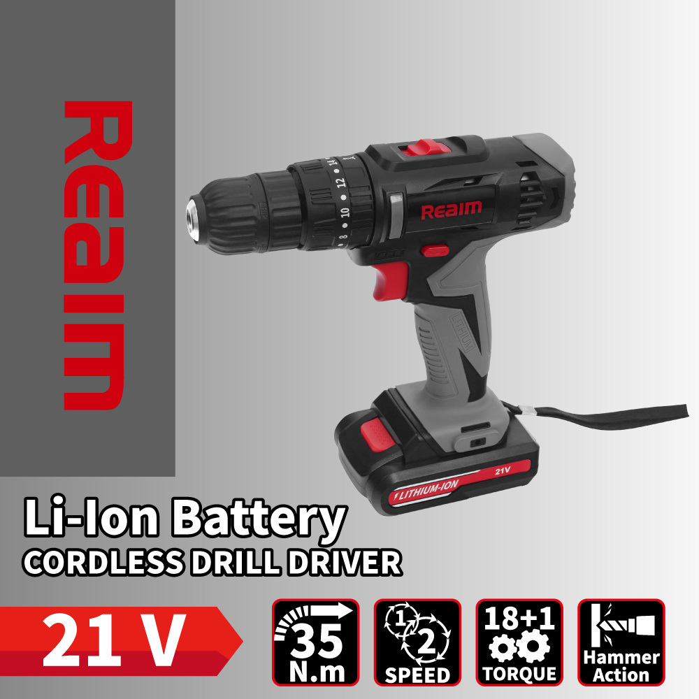 REAIM萊姆 21V振動鋰電鑽起子機51件組