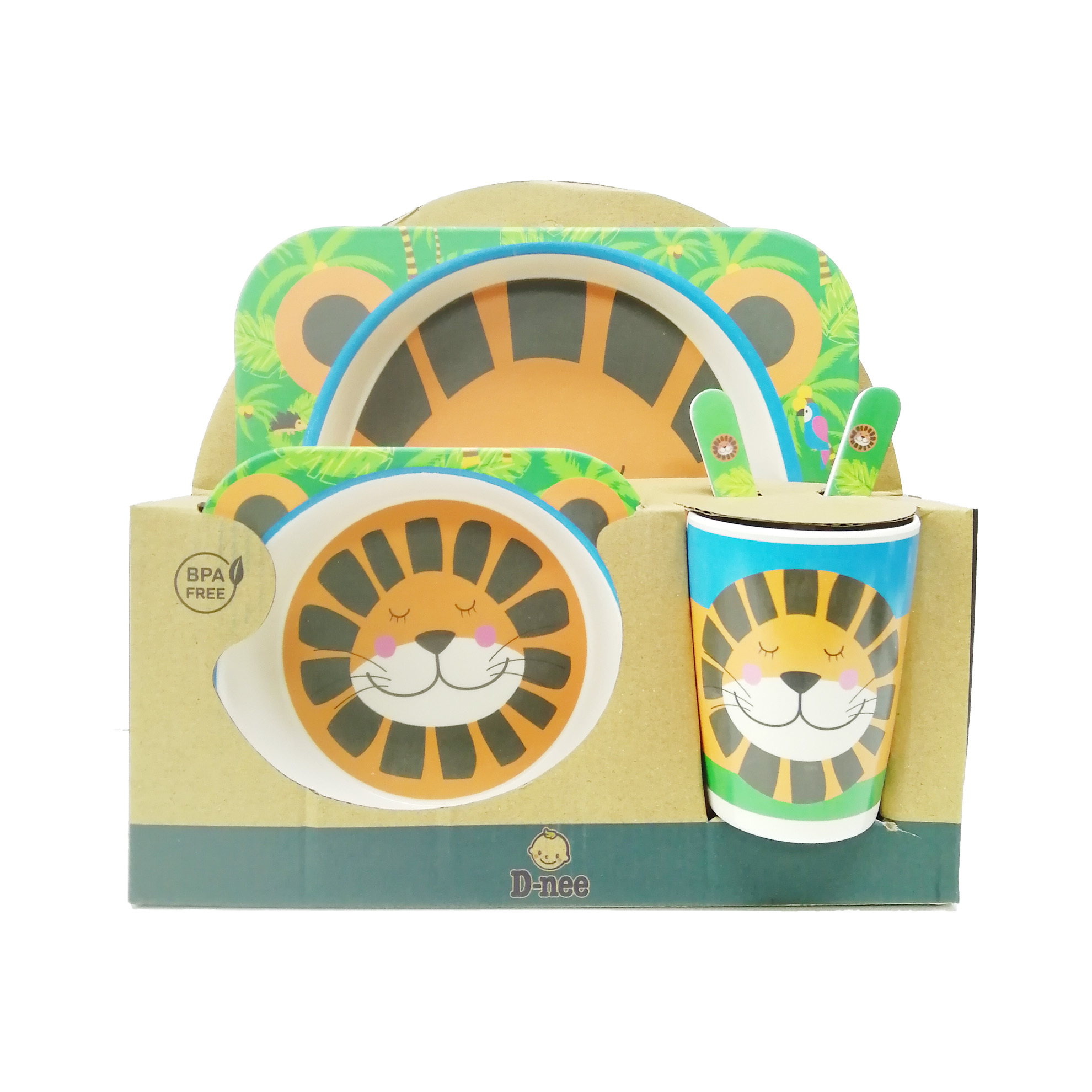 BPA FREE - 竹纖維兒童餐具套裝 綠色