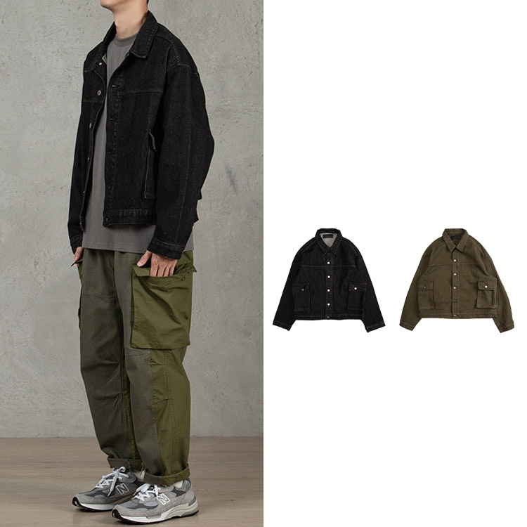 超重磅 牛仔外套 側邊立體大口袋 - A201382