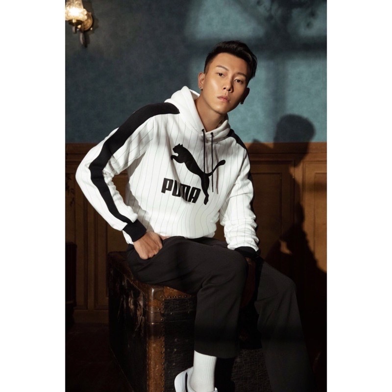 【現貨】Puma Logo Hoodie 帽Tee 大Logo 瘦子 ESO 代言 條紋 黑白