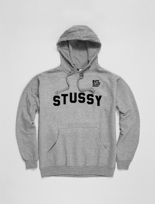 STUSSY INTL ATHLETIC HOOD 黑 灰 帽T 1923474