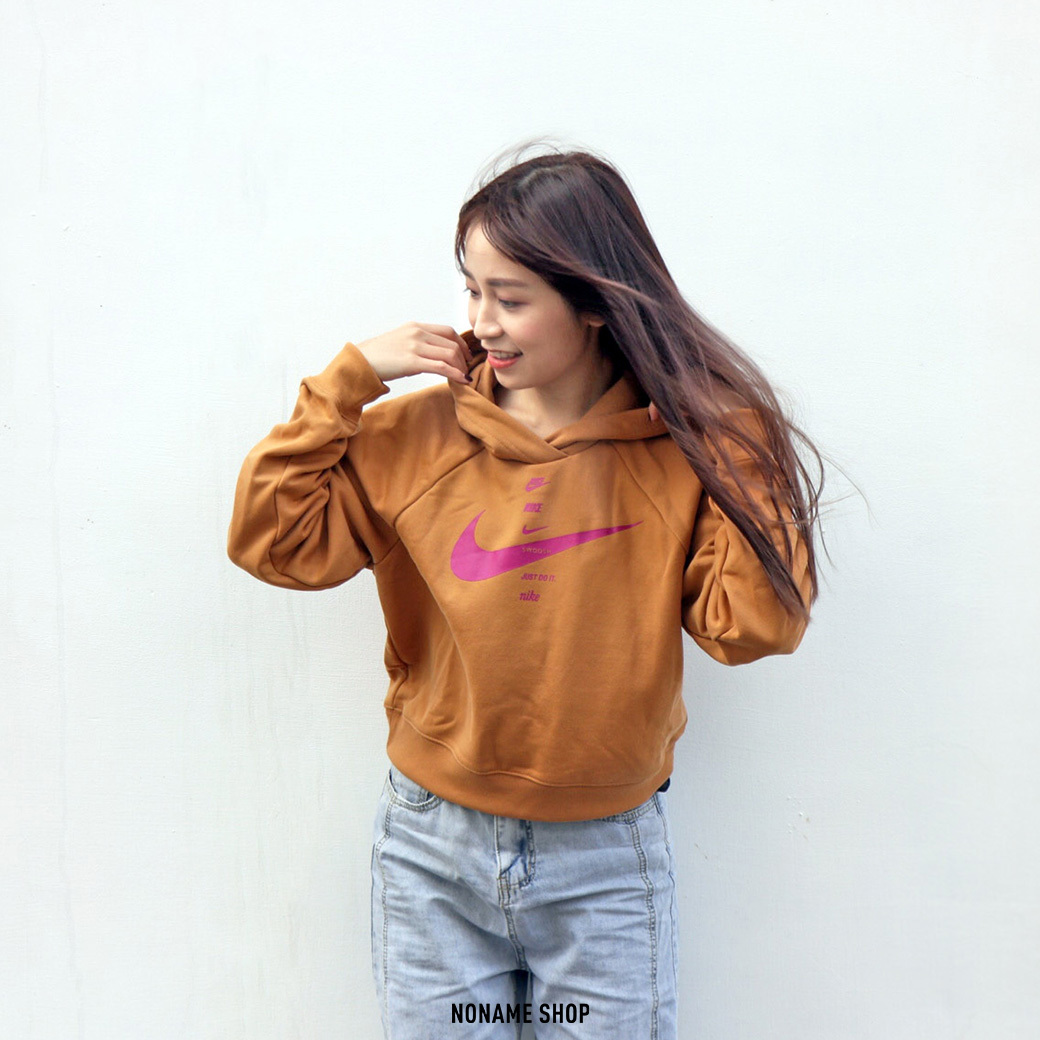 🎄聖誕限定優惠🎄 NIKE NSW Swoosh 大勾 LOGO 長袖 帽TEE 帽T 焦糖色