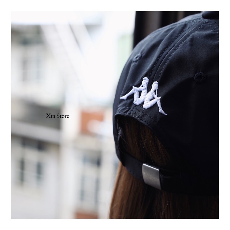 【現貨】Kappa Logo Cap 鏤空字 電繡 防潑水 老帽 黑