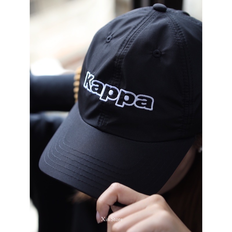 【現貨】Kappa Logo Cap 鏤空字 電繡 防潑水 老帽 黑