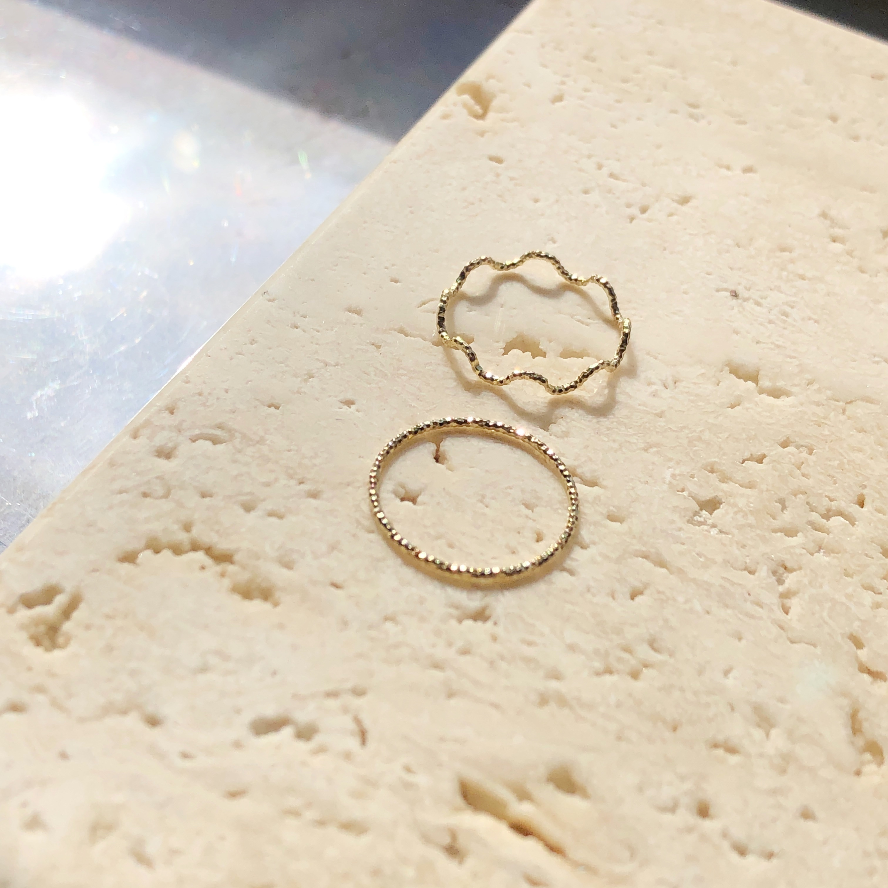 K10/切面波紋線戒