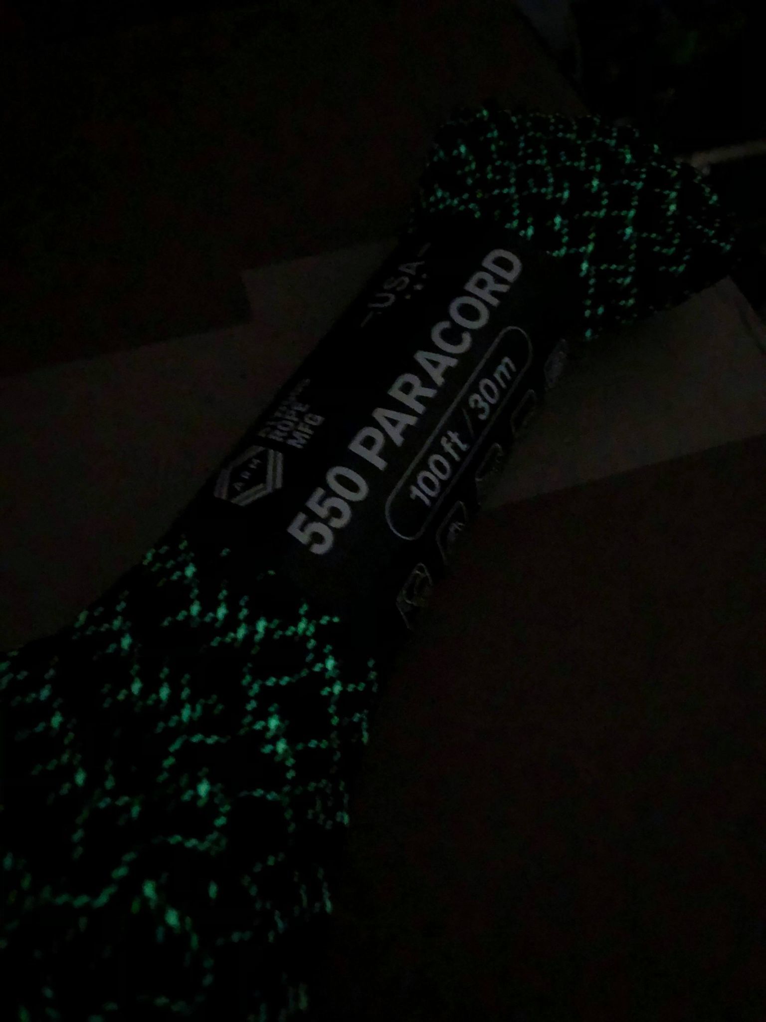 Atwood 550 Paracord - Glow Quad Tracer