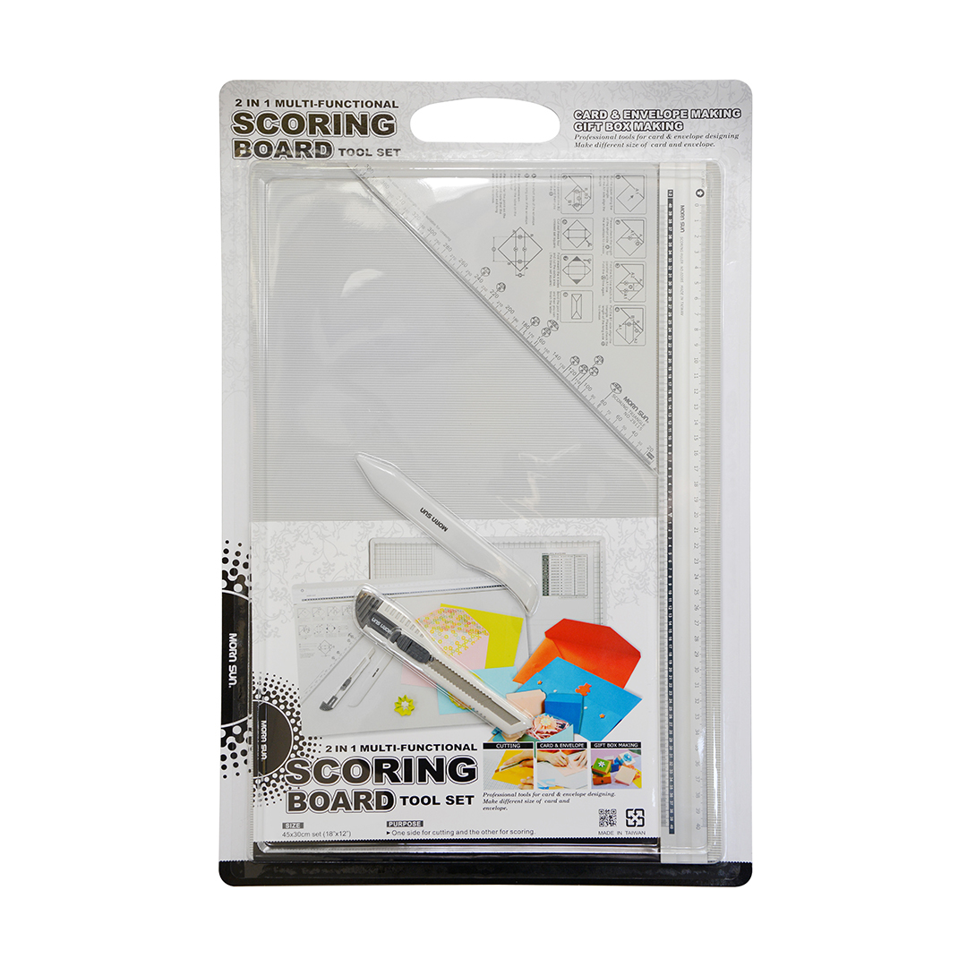 【A3多功能創意摺線板工具組】專利設計 切割墊 含三角輔助板、美工刀、鋁尺、摺紙棒(摺信封 摺禮物盒)