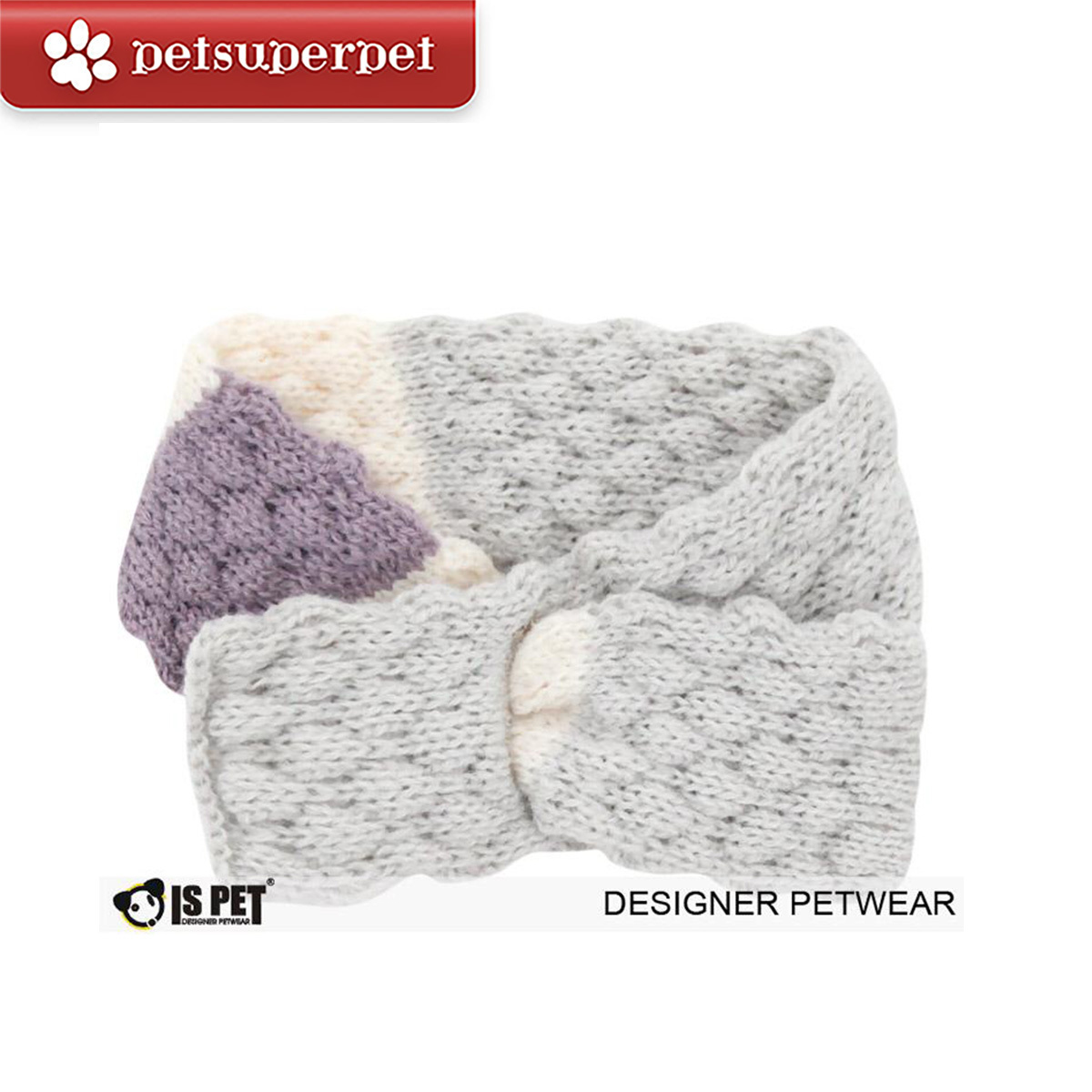 IsPet 寵物斜條紋圍巾 - 灰色 [3尺寸]