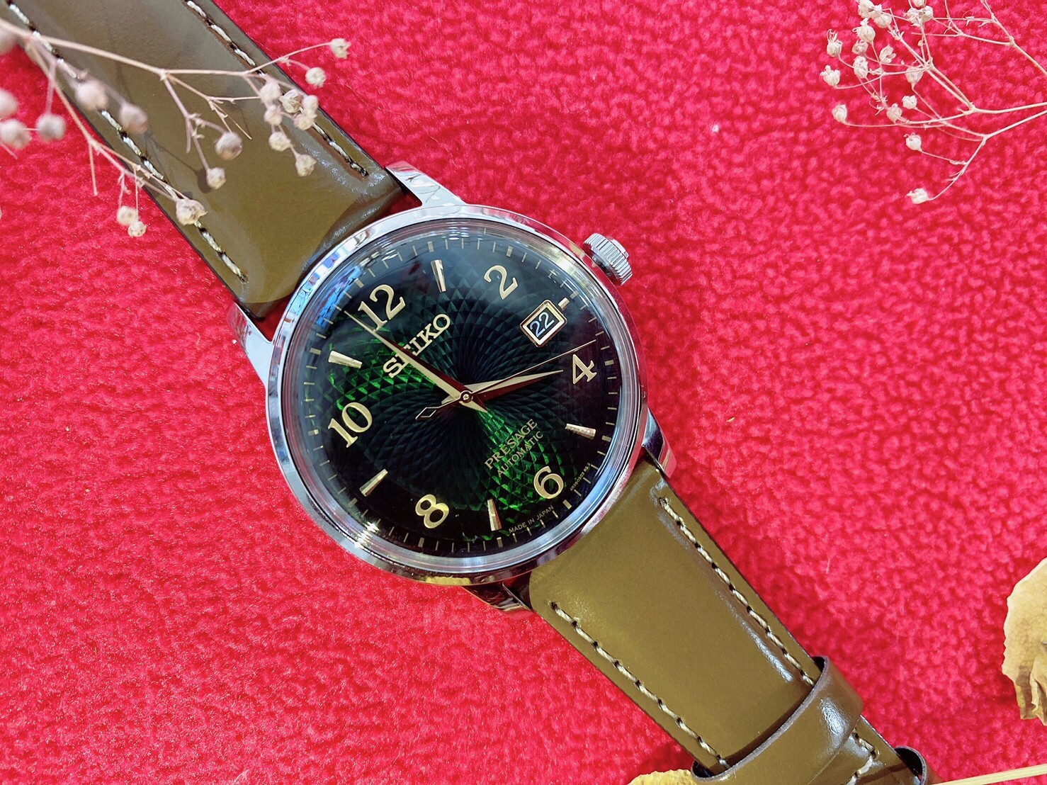 【SEIKO 精工】PRESAGE 調酒師系列綠面機械錶  4R35-04A0G  34mm 現代鐘錶