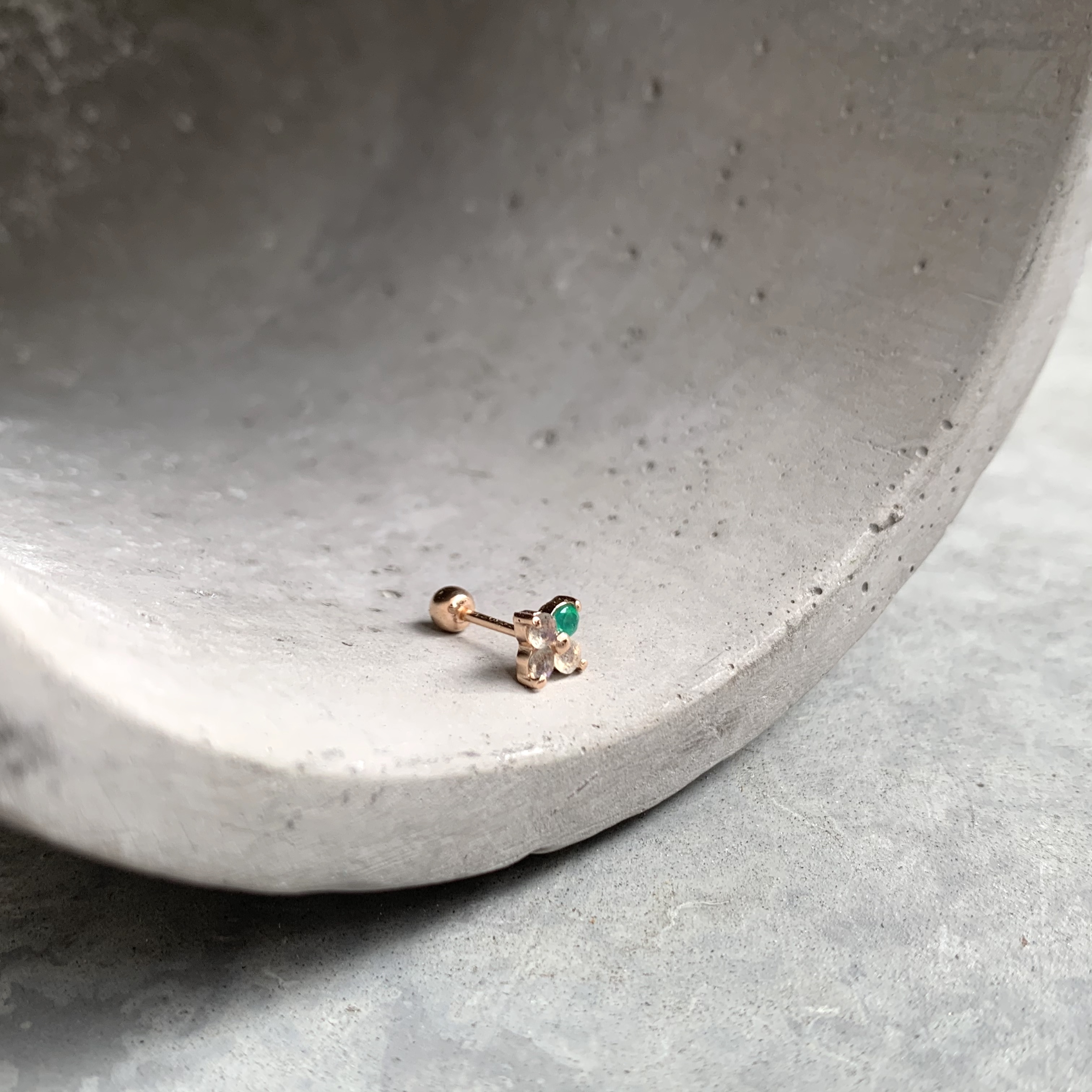 Fortune拉長綠瑪瑙轉珠耳環