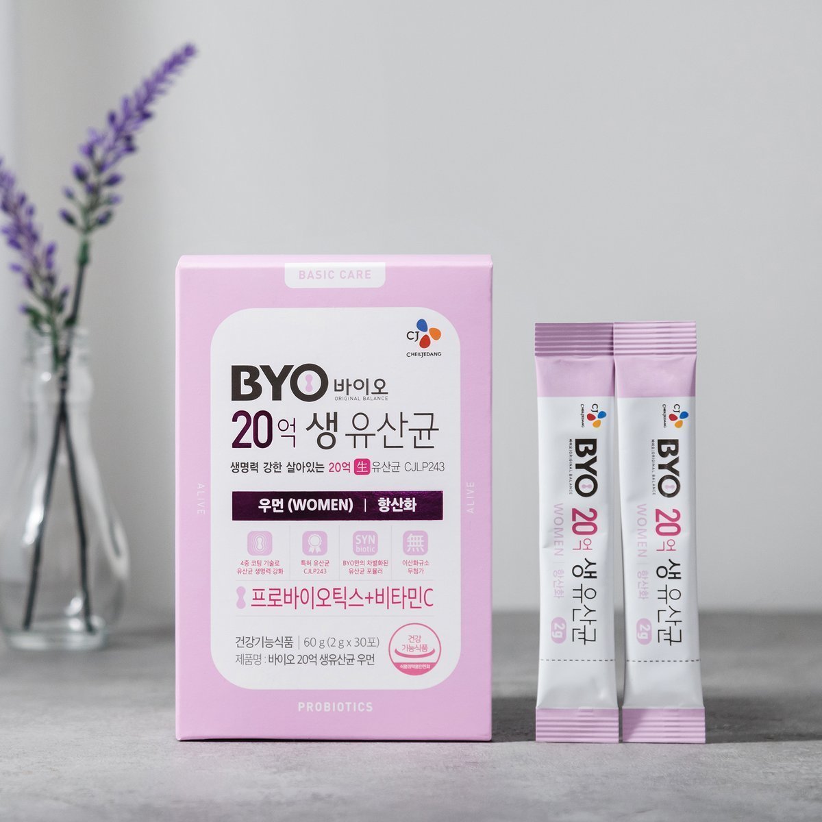 【CJ BYO】純天然女士抗氧化活性乳酸20億益生菌 30條裝入