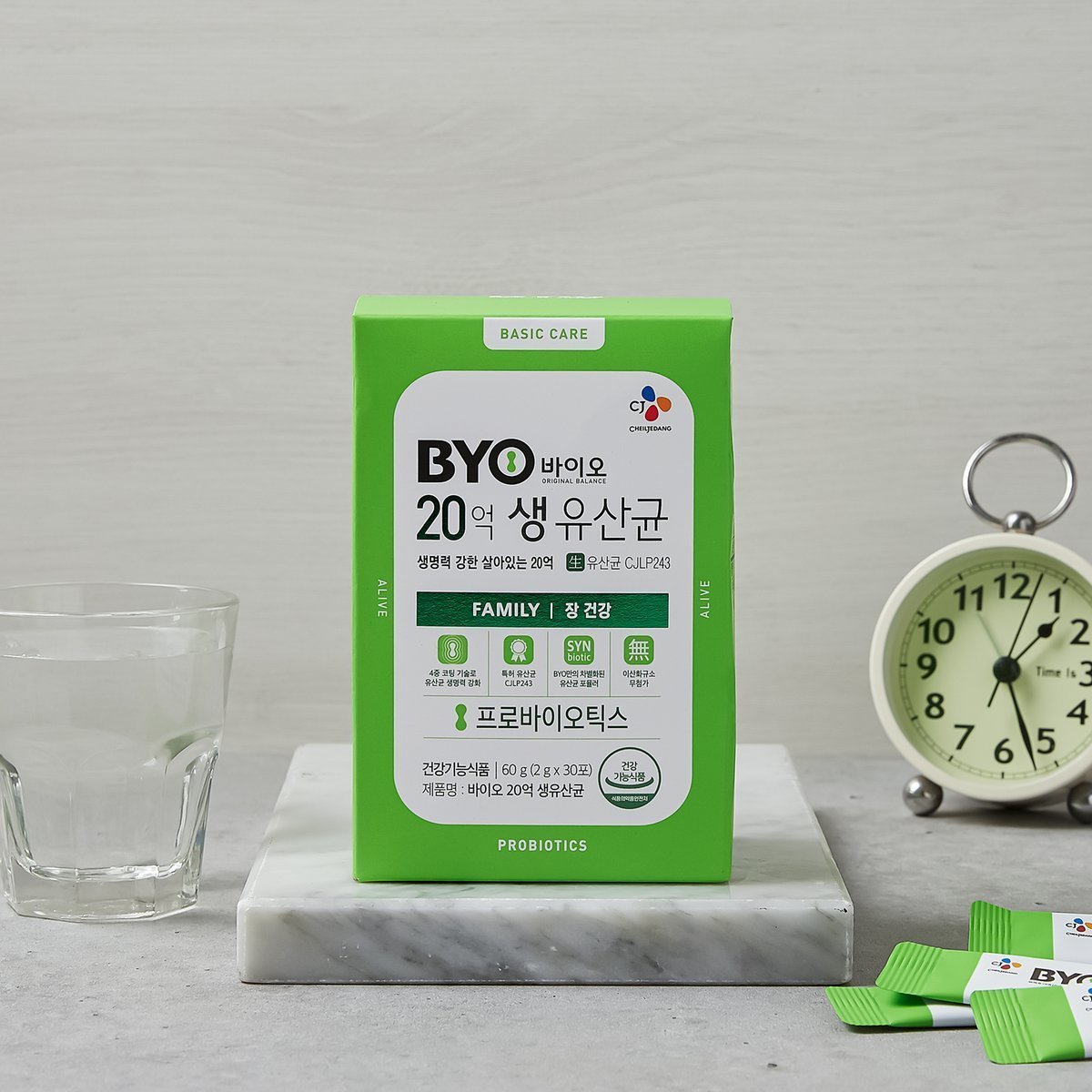 【CJ BYO】純天然全家抗氧化活性乳酸20億益生菌 30條裝入