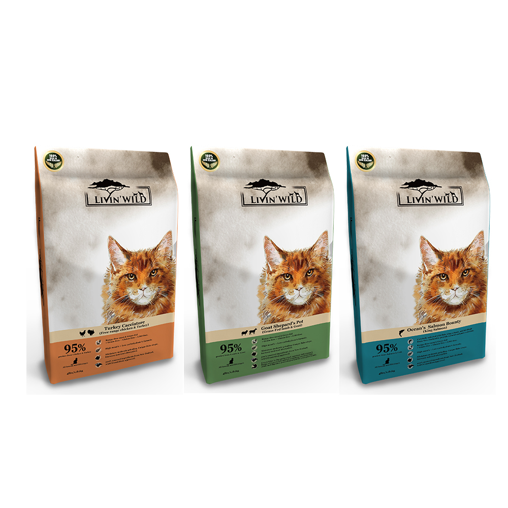 Livin’Wild野宴 無穀全齡貓飼料(雞肉/羊肉/鮭魚)