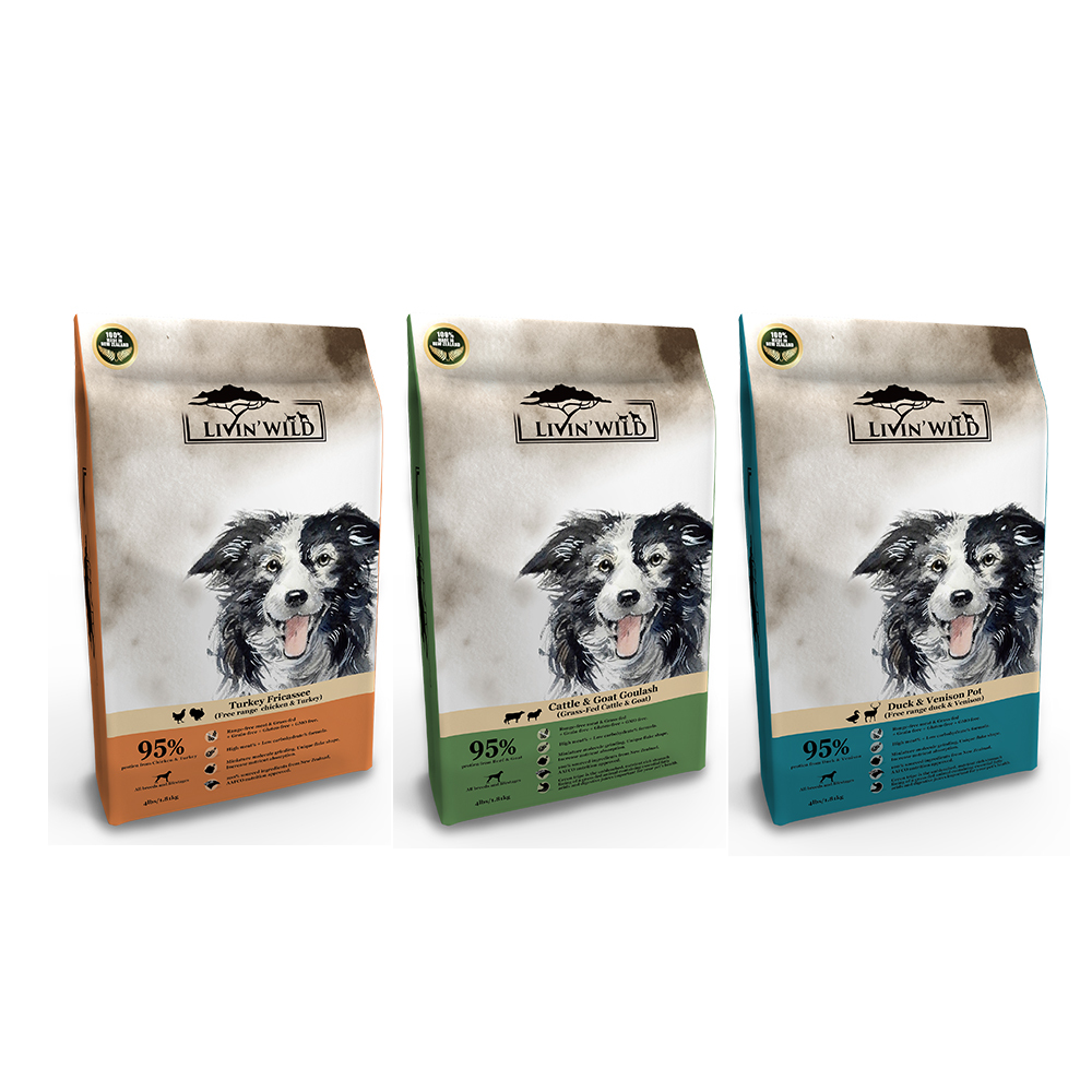 Livin’Wild 野宴 無穀全齡犬飼料 (雞肉/牛羊/鴨鹿) 4LB/15LB