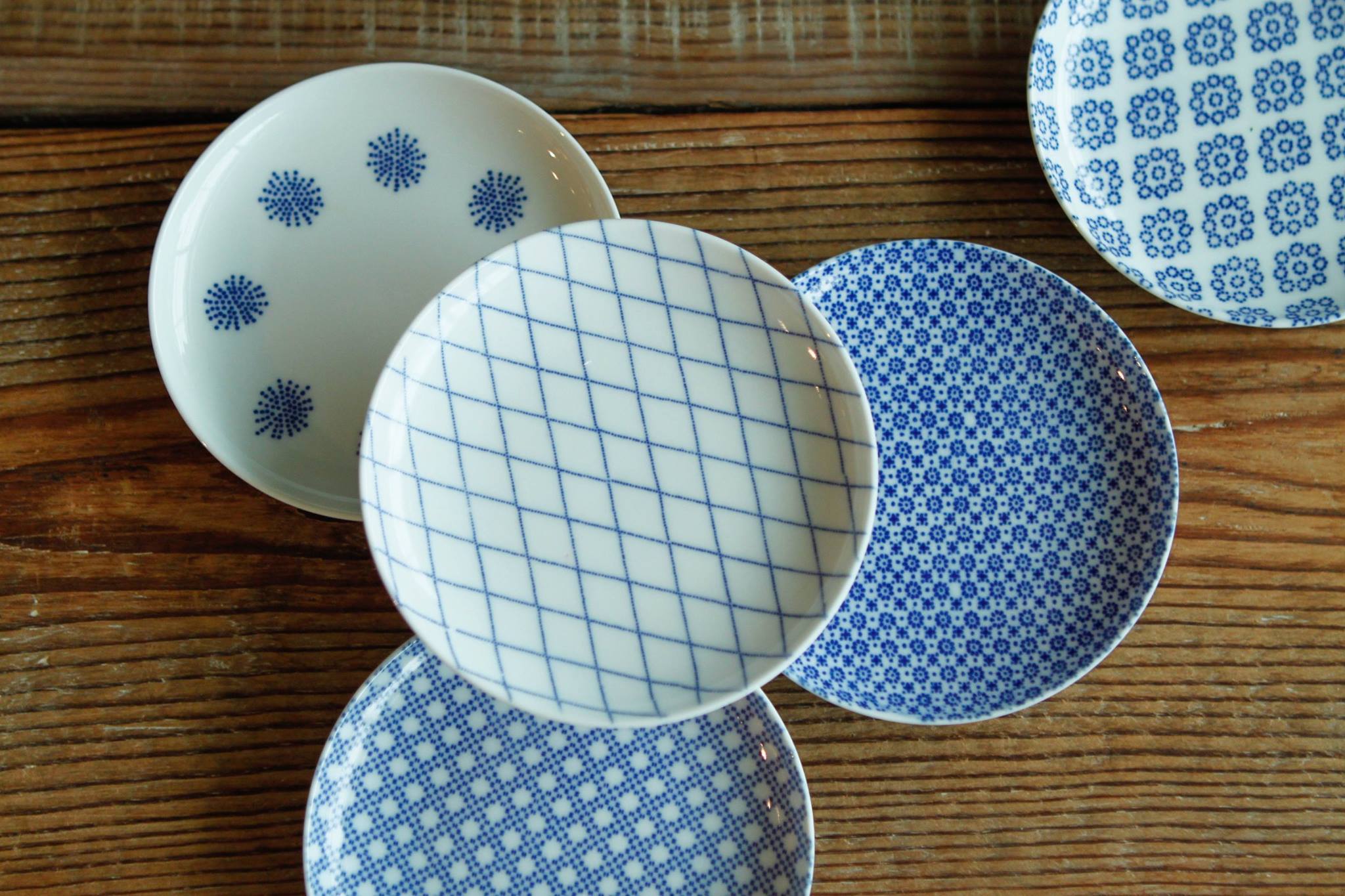 東屋-印判小皿/格子