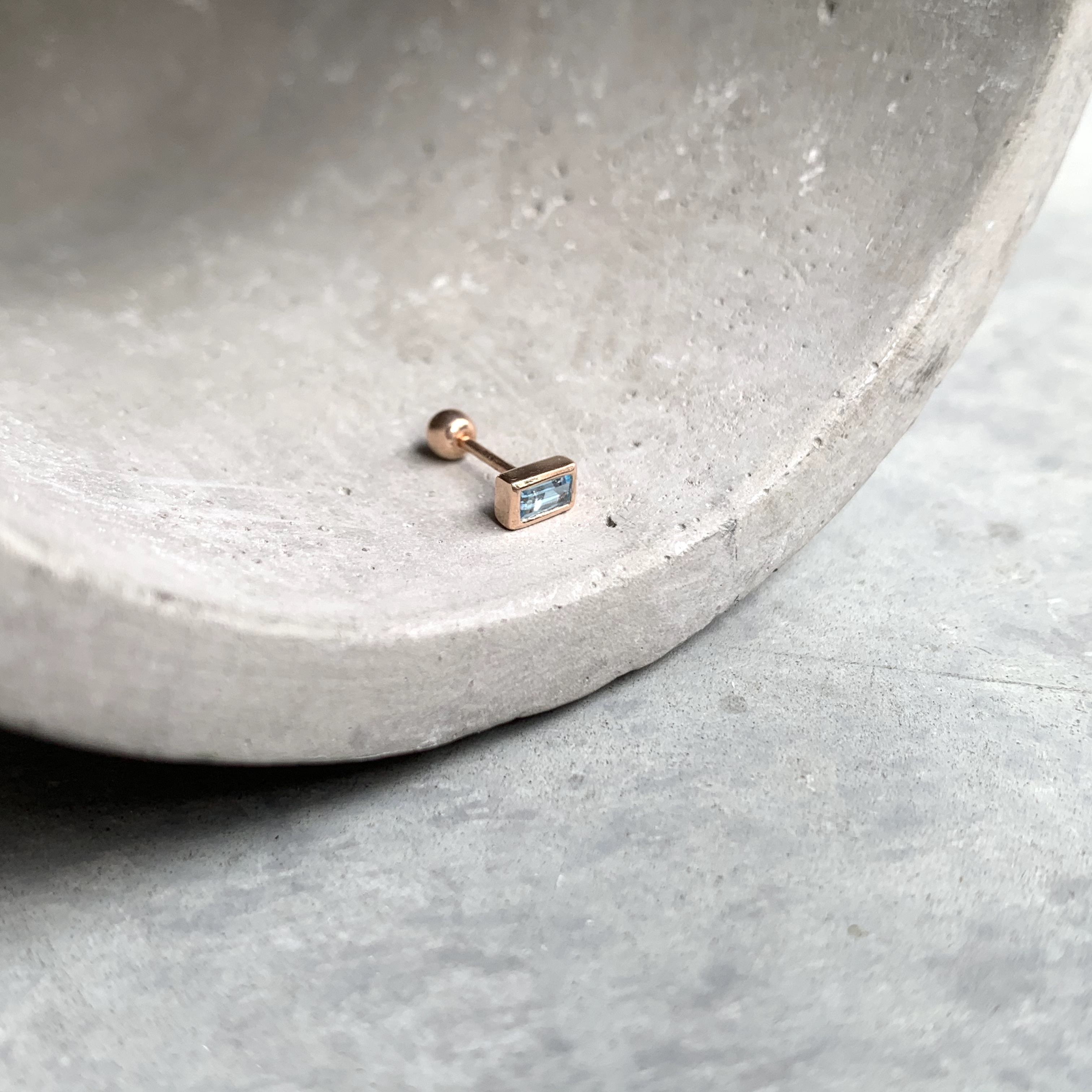 Lego細方托帕石轉珠耳環