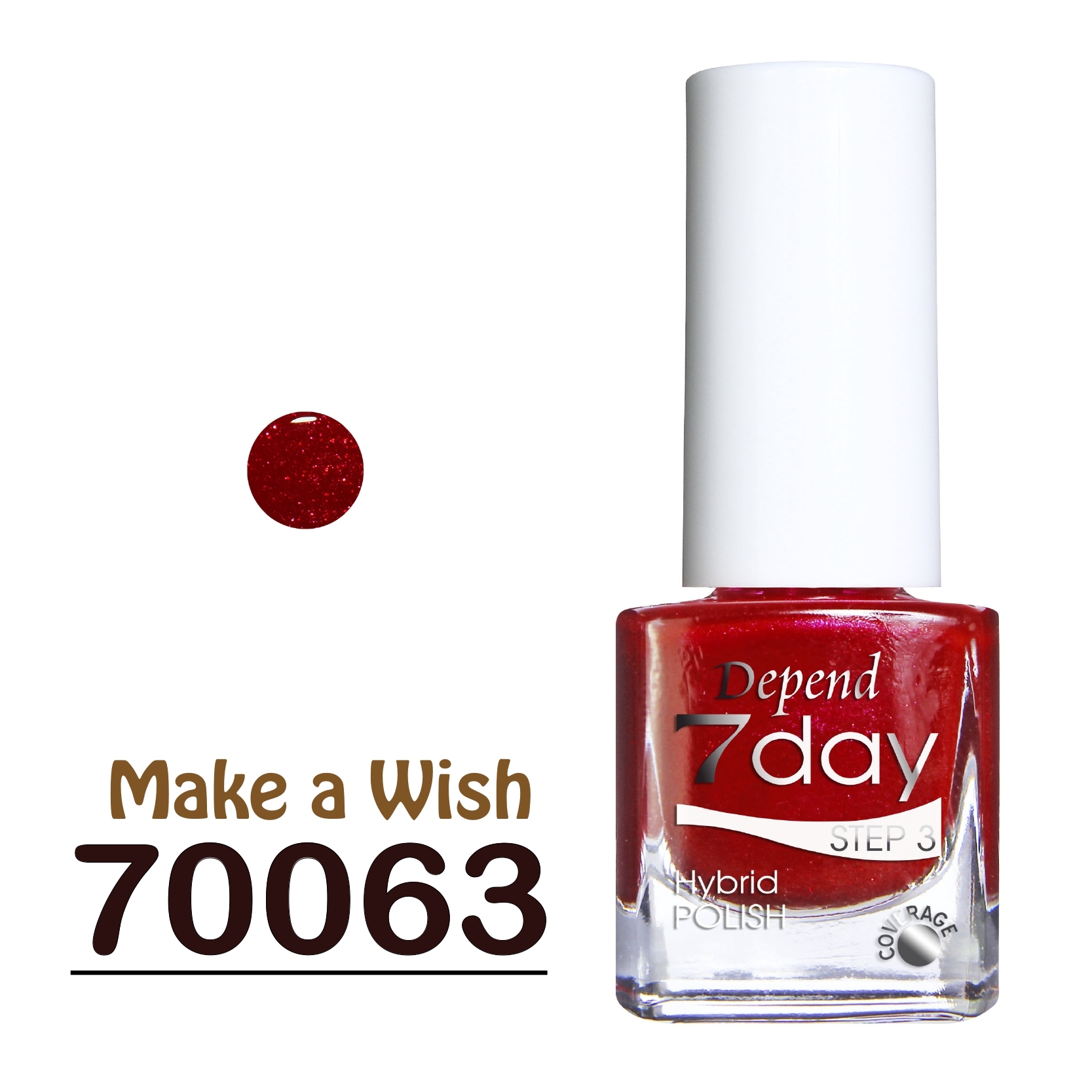 7day 仿GEL甲快乾甲油 70063 鮮紅底色配桃紅閃粉 (不透明)