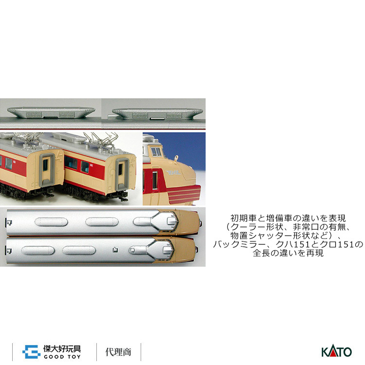 KATO 10-531 電車 151系 Kodama, Tsubame 增結 (4輛)