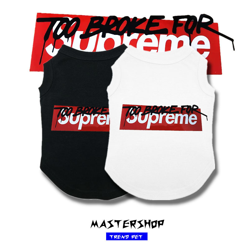 MASTERSHOP宠物潮T🔥 SUPREME小背心（黑/白）