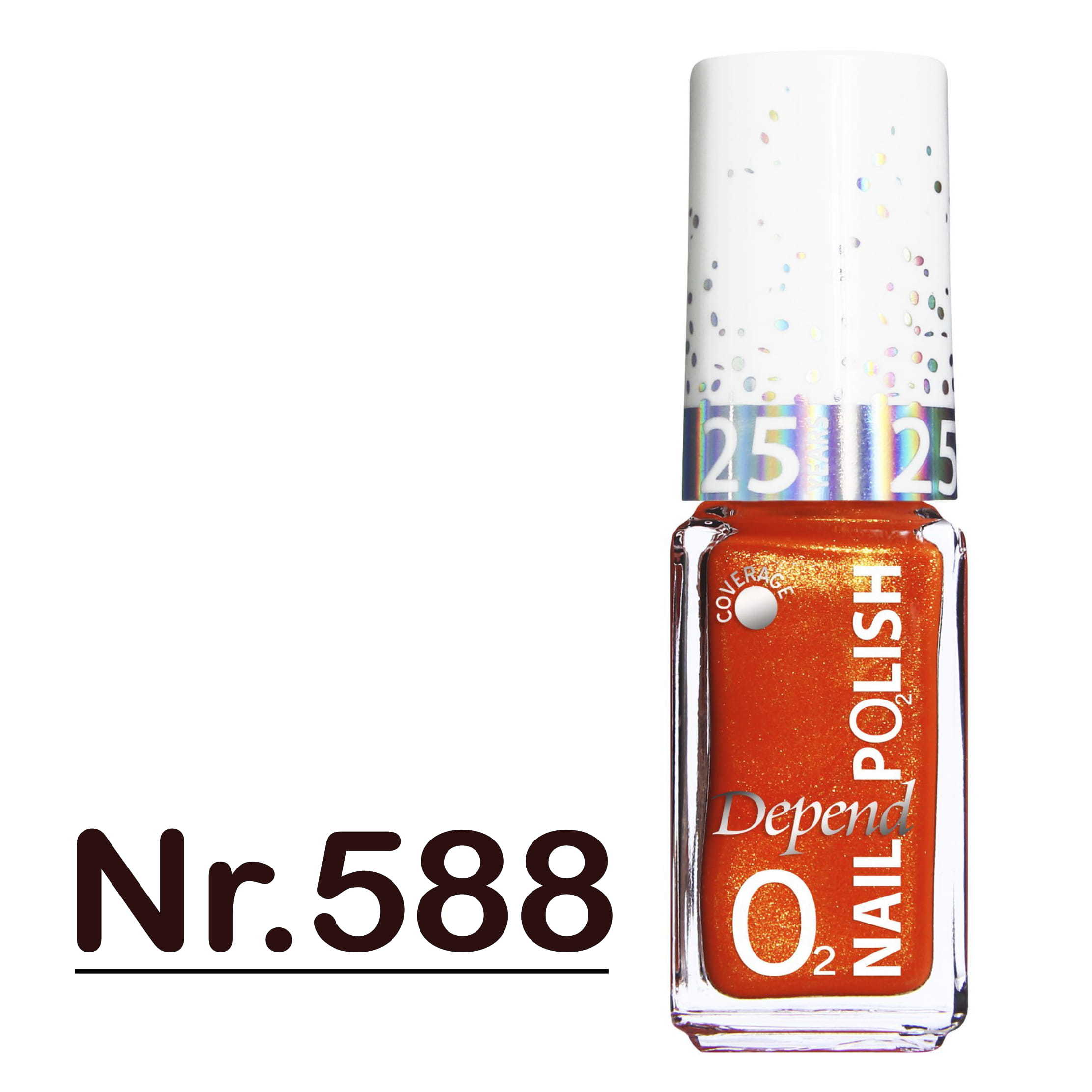 O2 甲油 588 深橙紅配金色珠光 (不透明)