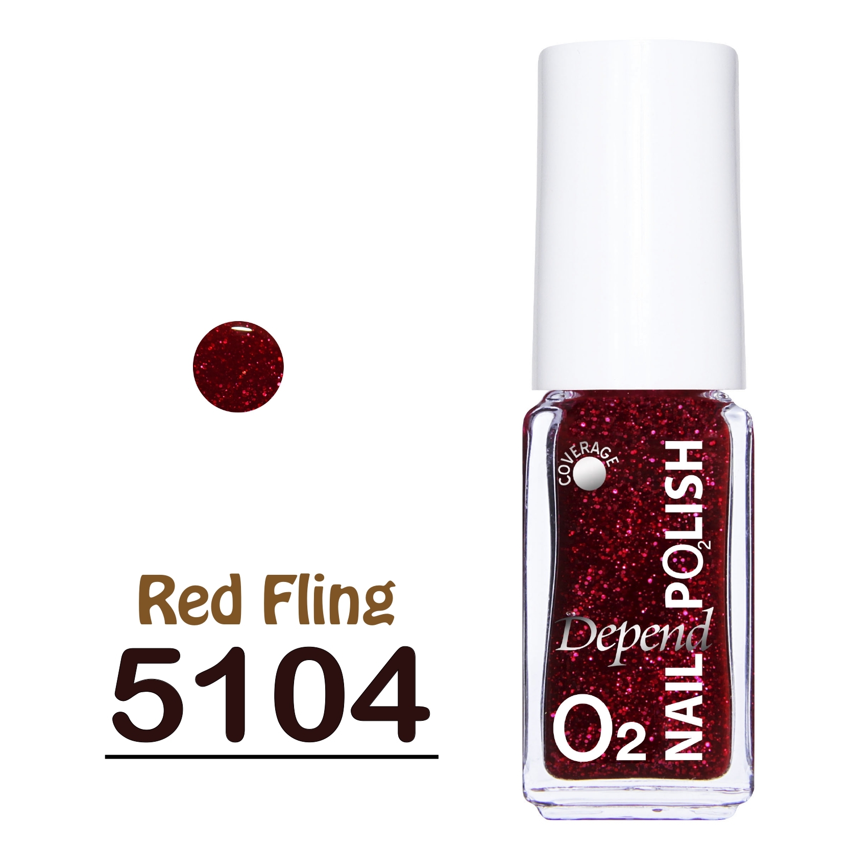 O2 甲油 5104 桃紅底色配幻彩碎粒閃粉 (不透明)