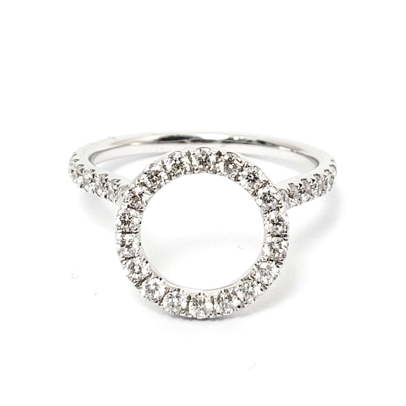 18K白金天然鑽石天使環戒指