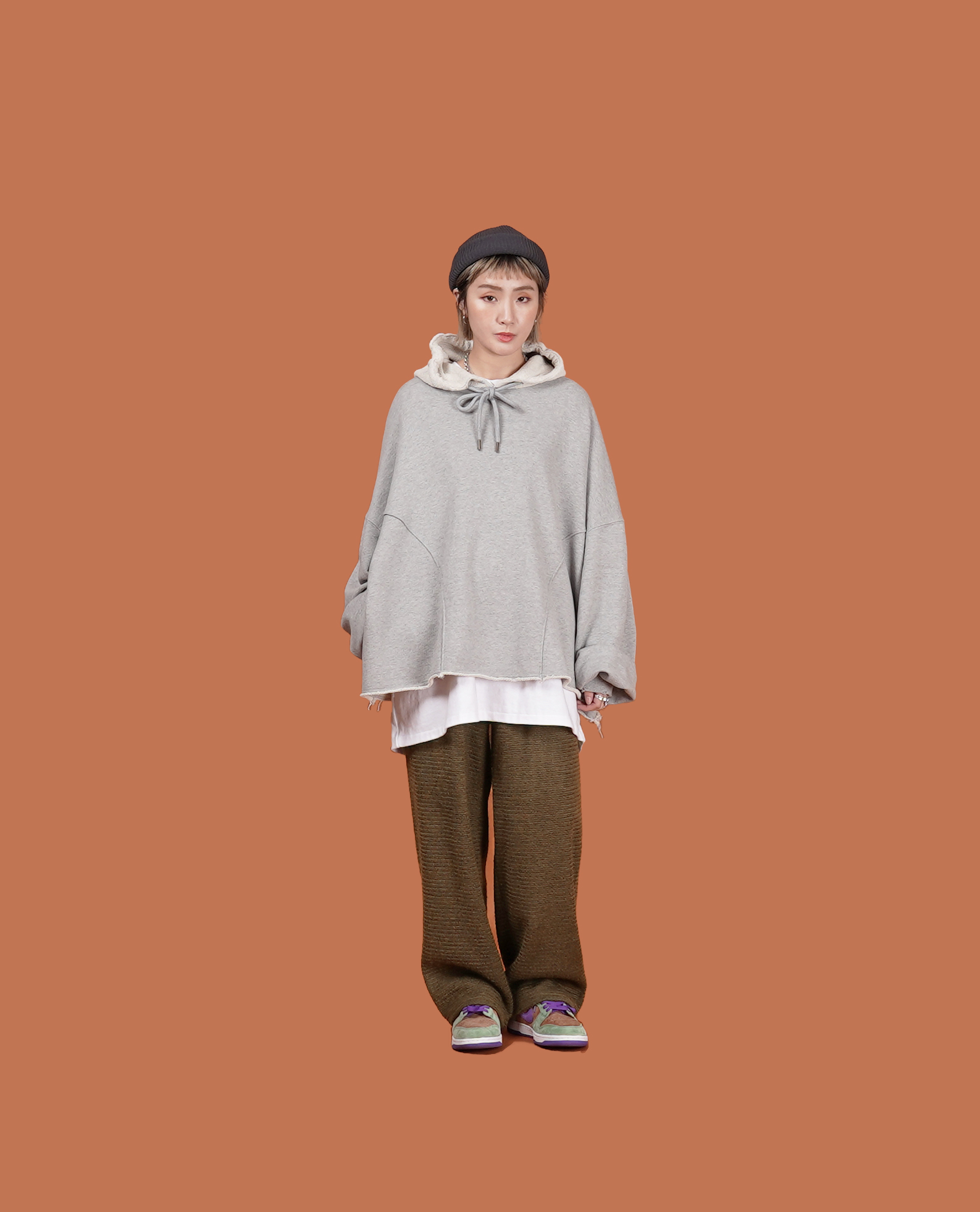 直筒針織休閒褲