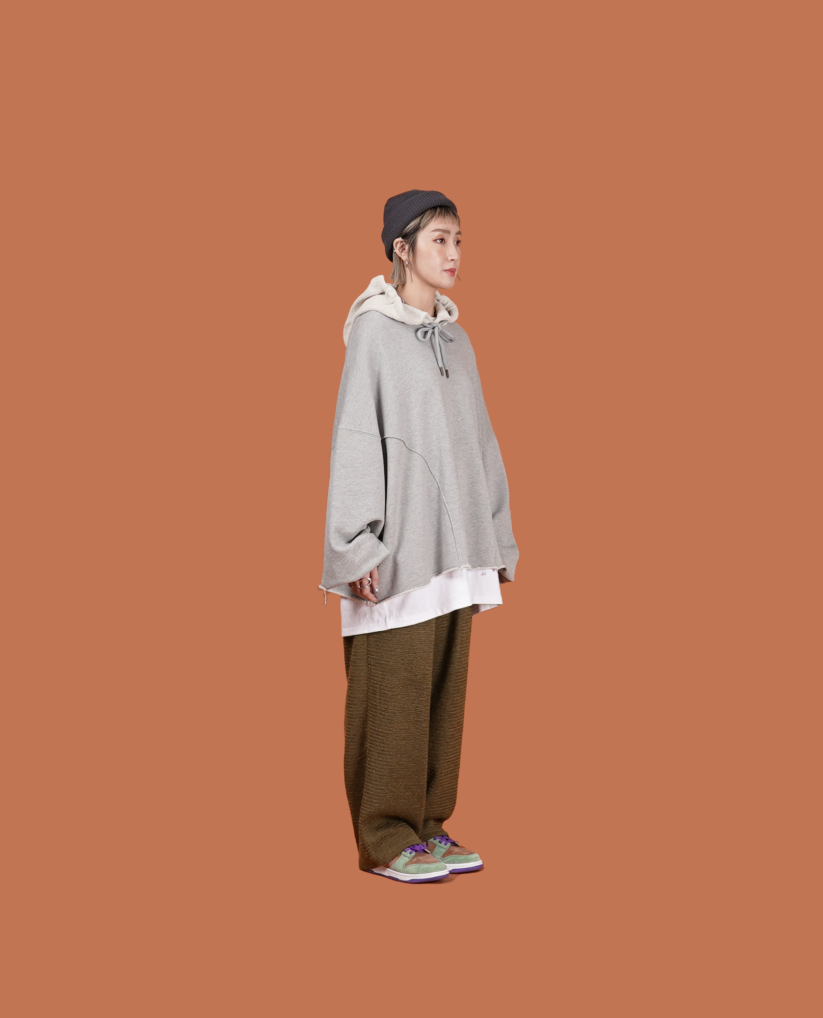 直筒針織休閒褲