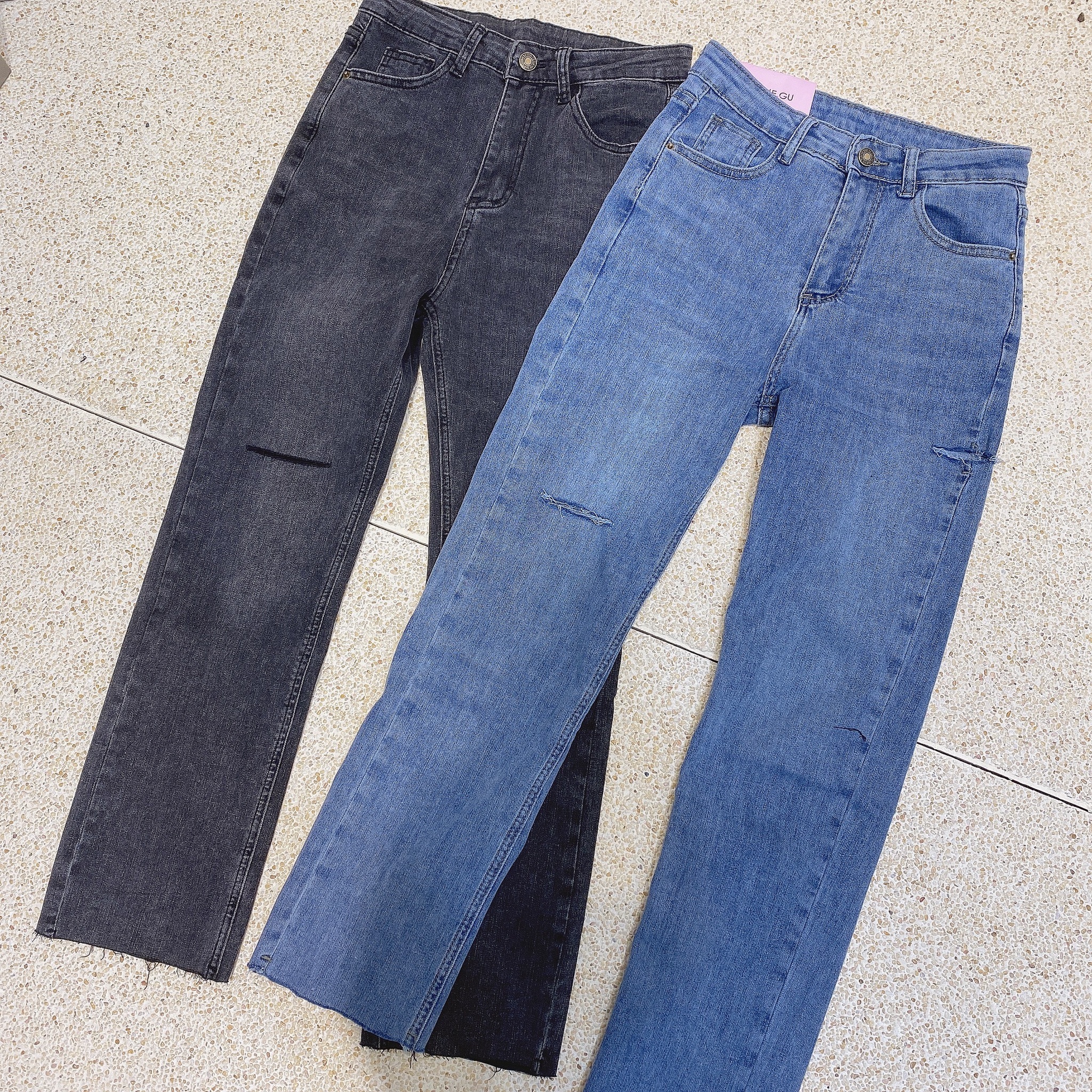 小割破水洗牛仔褲/二色