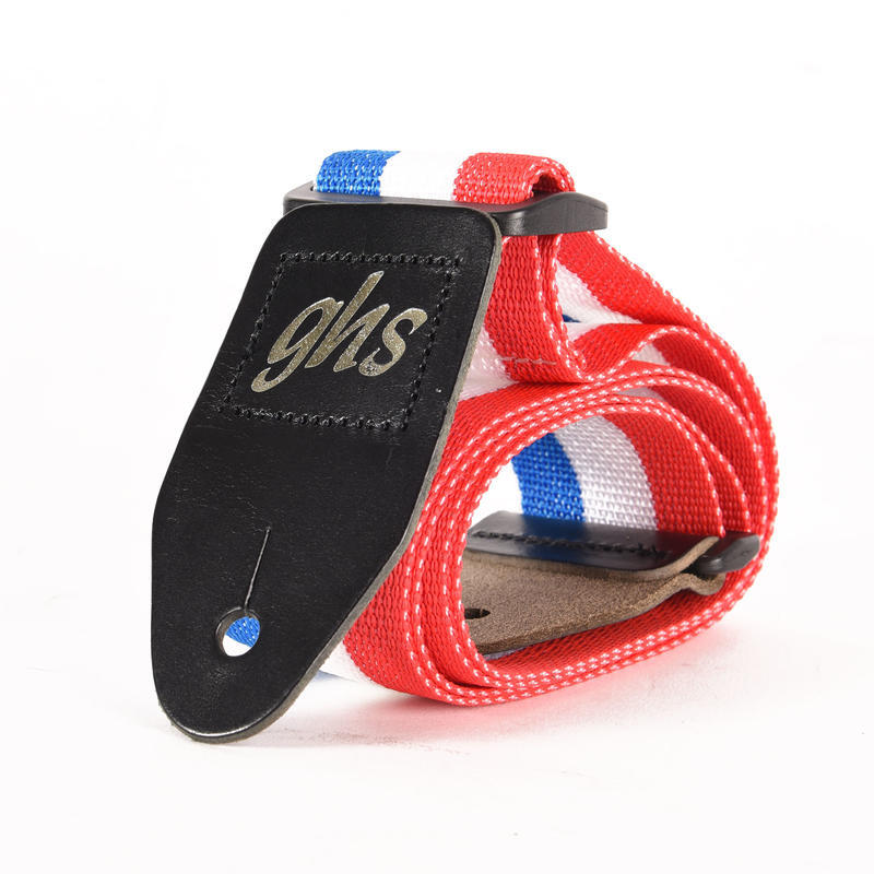 吉他背帶 GHS GTR尼龍 黑白藍漸層吉他背帶 GHOP-A8RWB