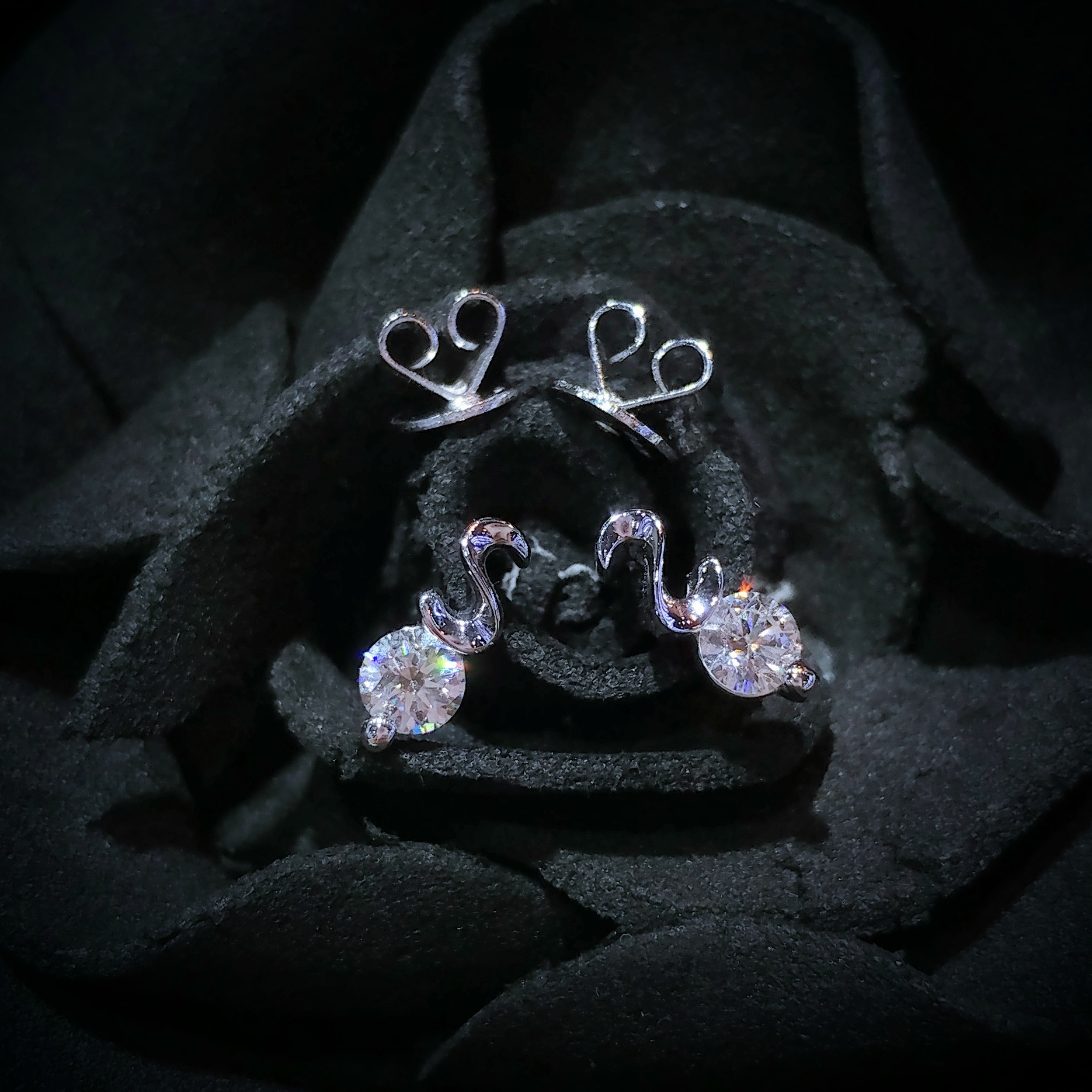 全新18K白金【主石30份鑽石】耳環