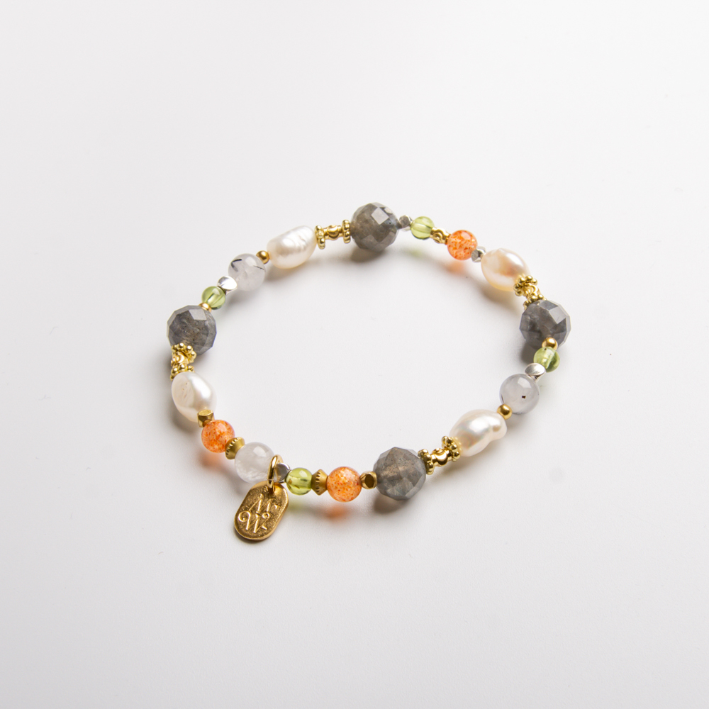 奧莎｜C1331拉長石珍珠手鍊