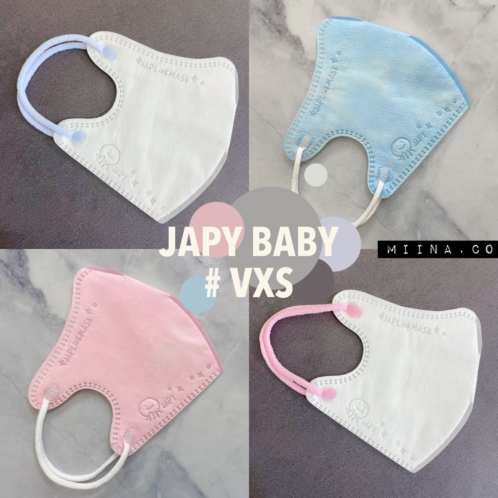 JAPLINK【 VXS 0~3歲 】3D 立體幼童口罩