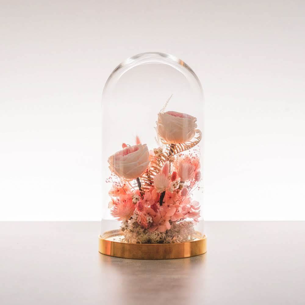 永生鐘罩花系列(大)｜粉玫瑰