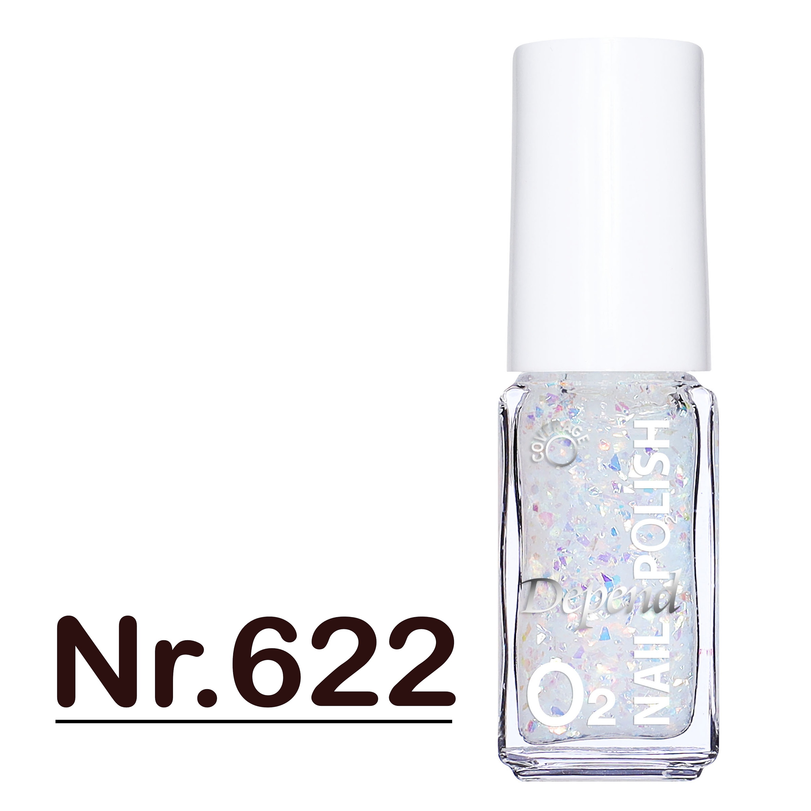 O2 甲油 622 透明底配幻彩玻璃紙 (透明)