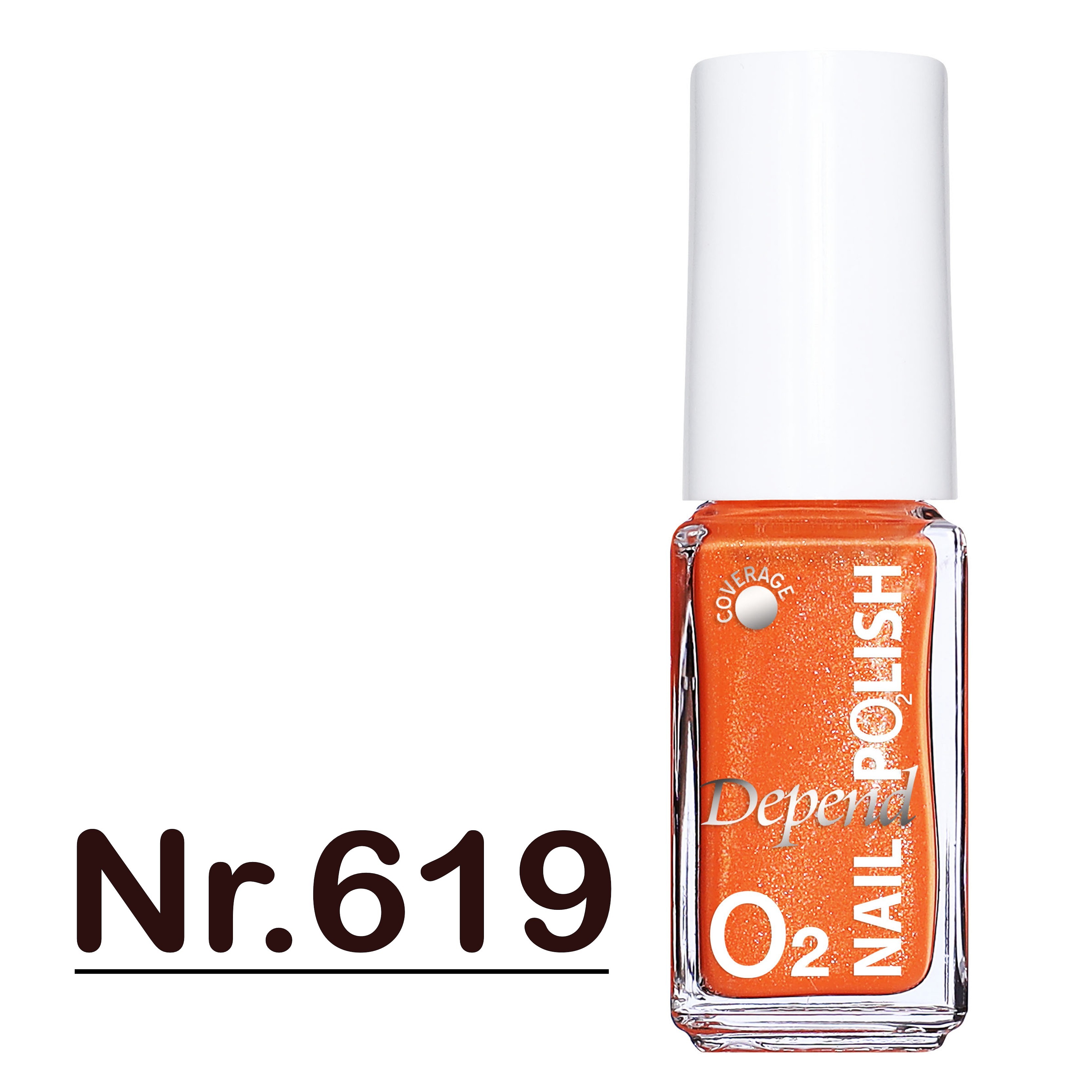 O2 甲油 619 果汁橙底色配金色閃粉 (不透明)