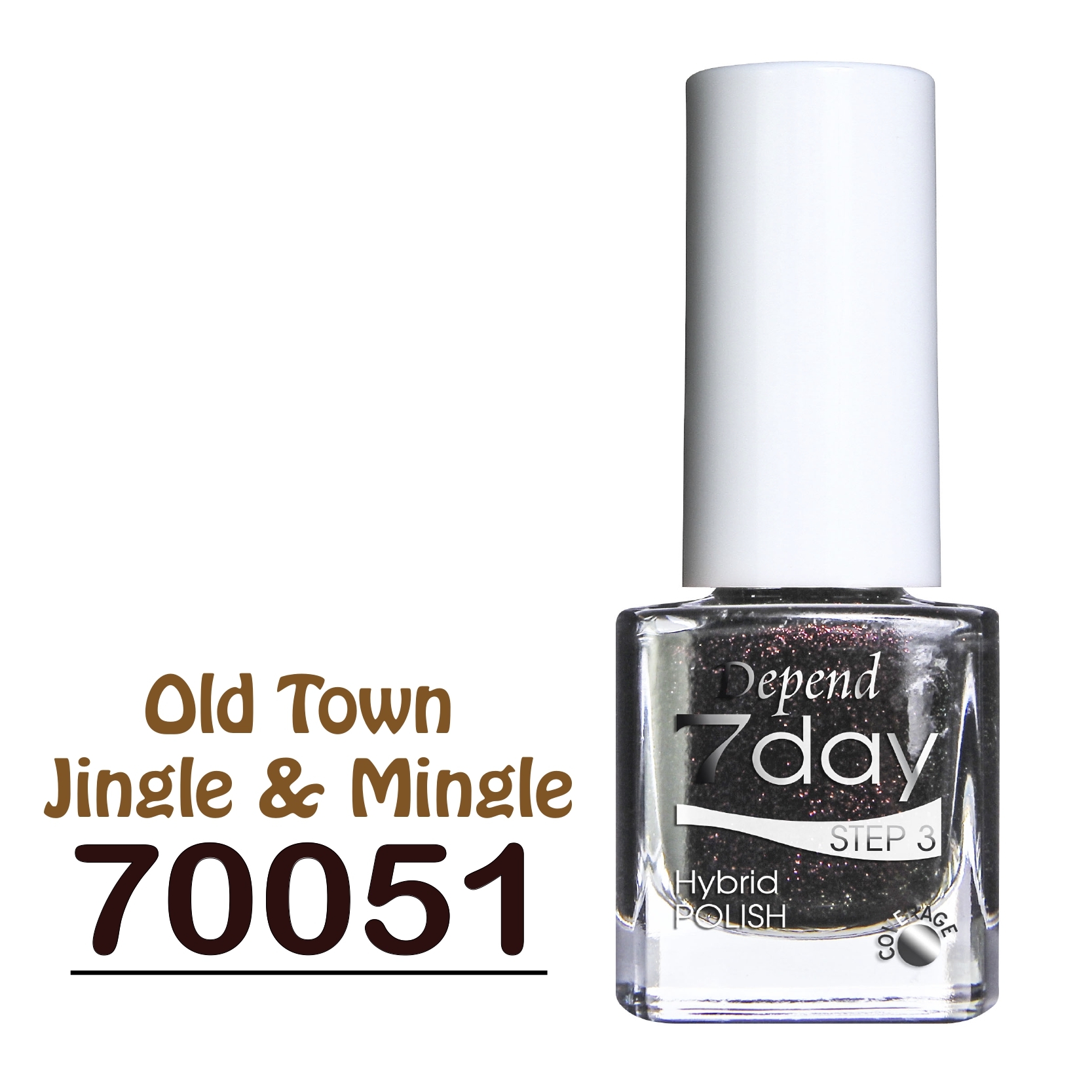 7day 仿GEL甲快乾甲油 70051 深啡底色配紫銅偏光 (不透明)